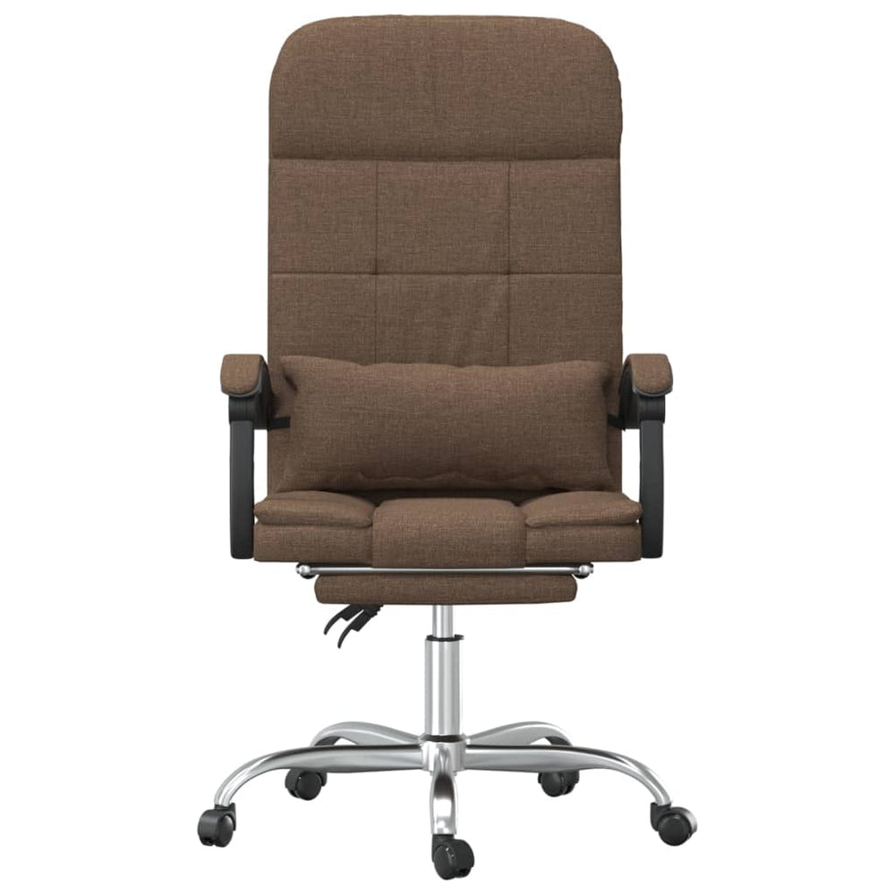 Reclining Massage Office Chair, Brown, Fabric