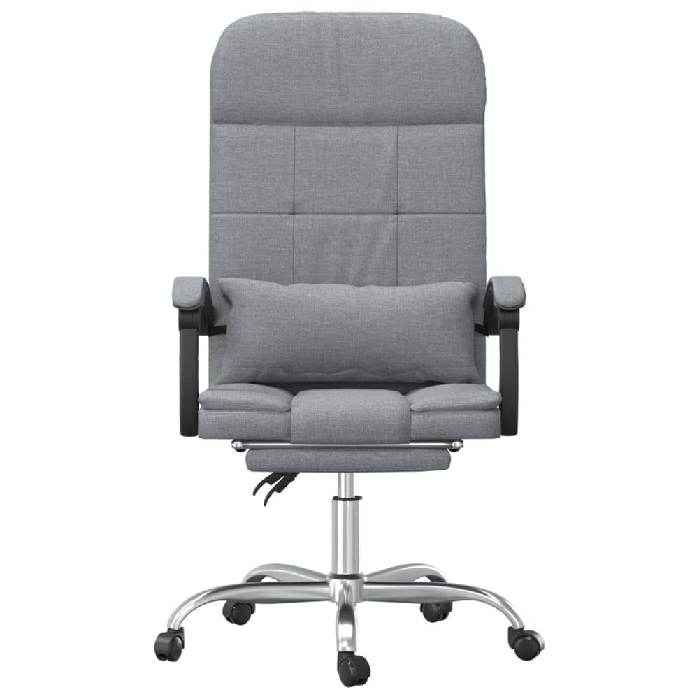 Reclining massage office chair, light grey, fabric