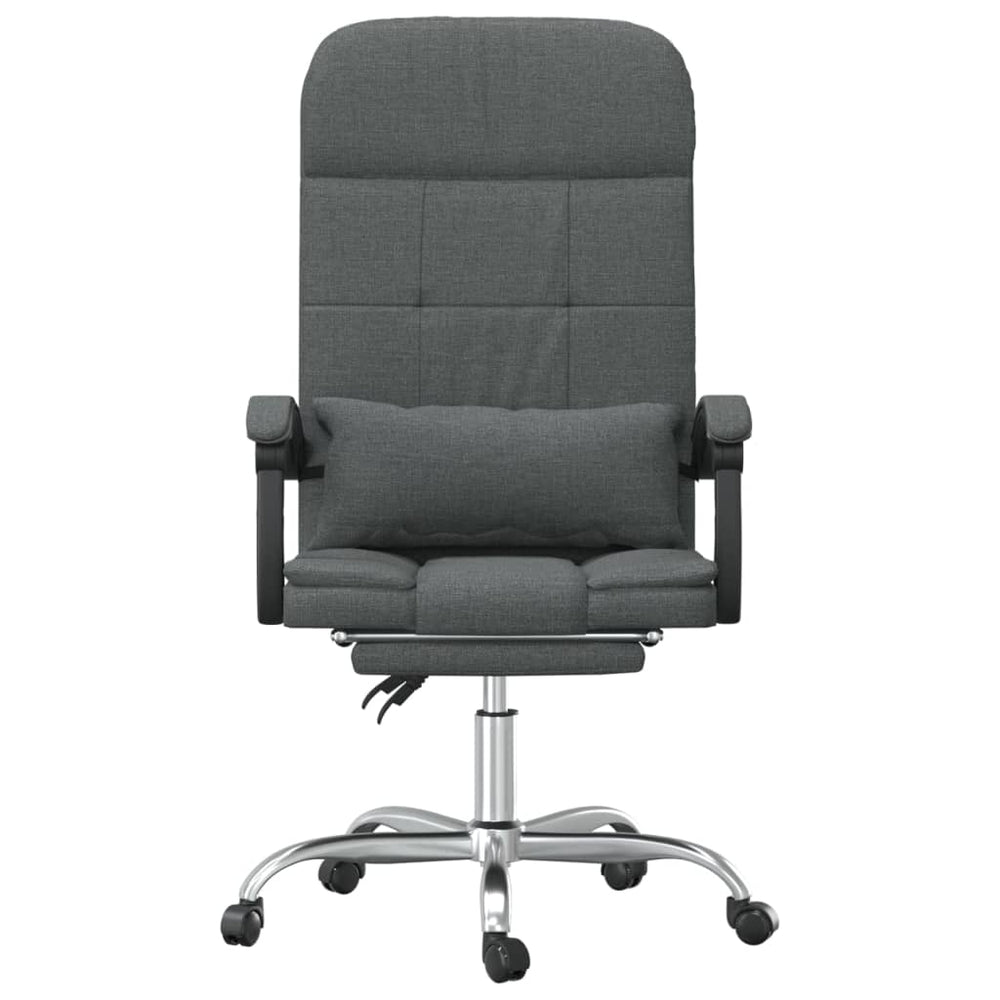 Reclining massage office chair, dark grey, fabric