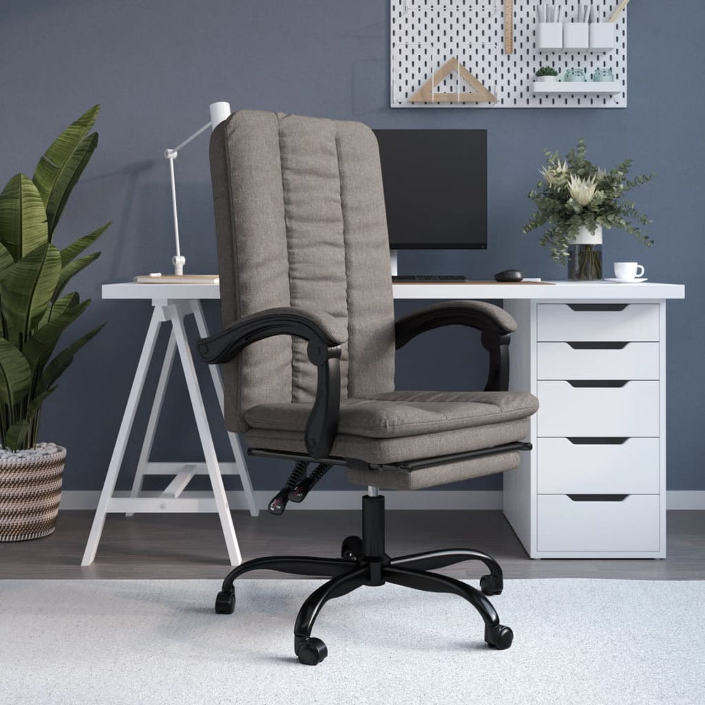 Reclining office chair, taupe, fabric