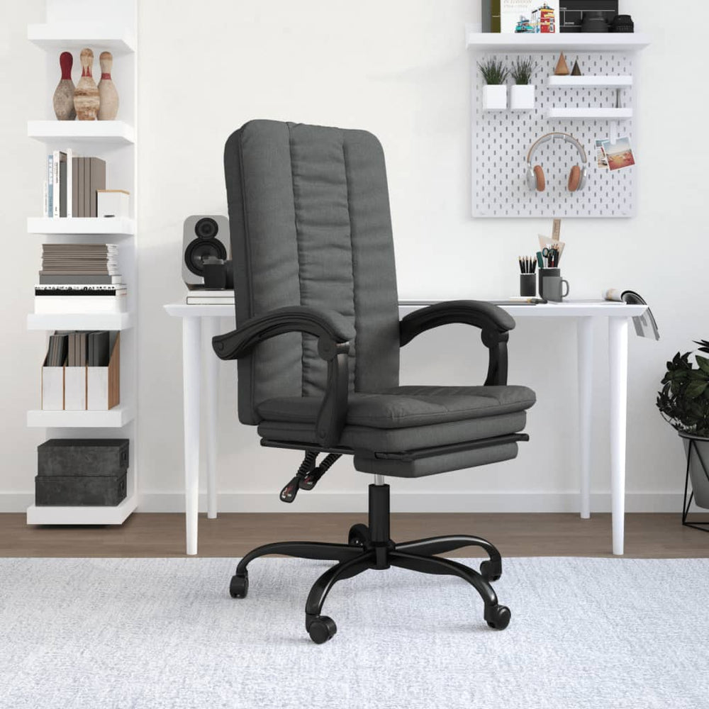 Reclining office chair, dark grey, fabric