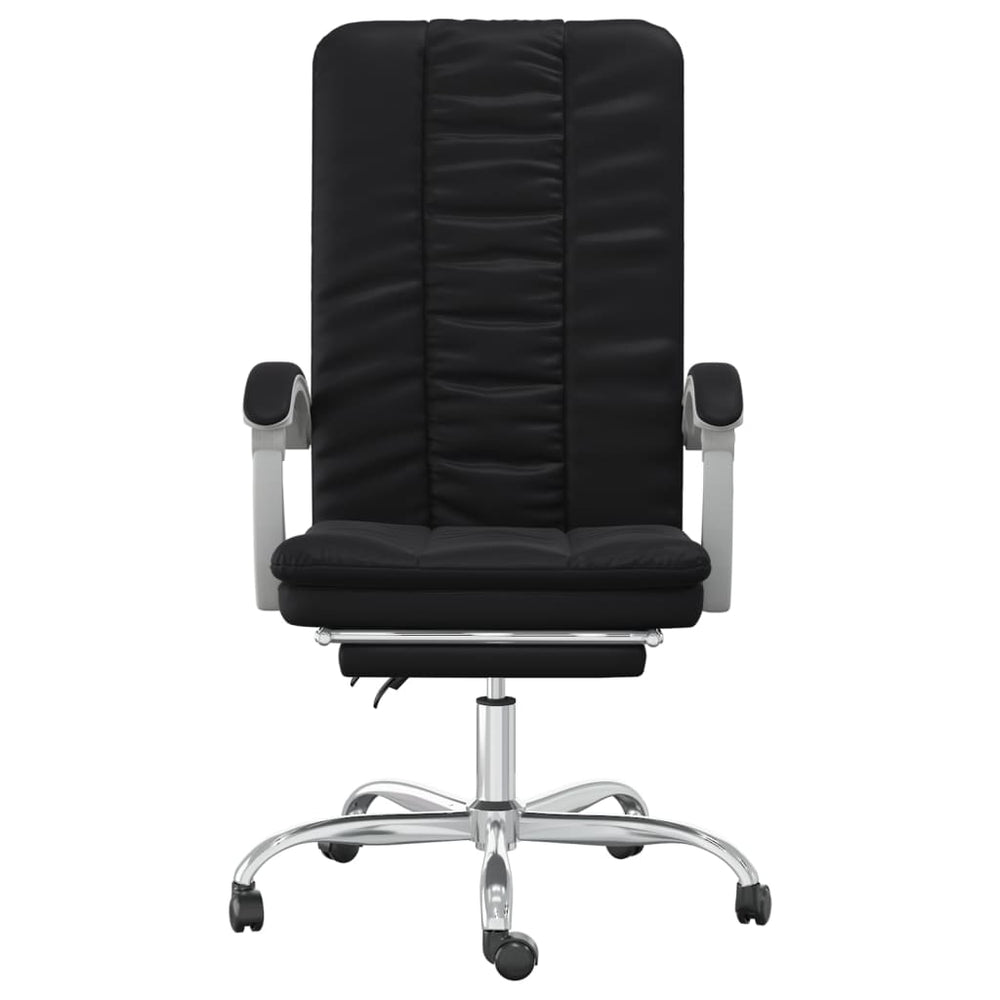Reclining office chair, black, artificial leather