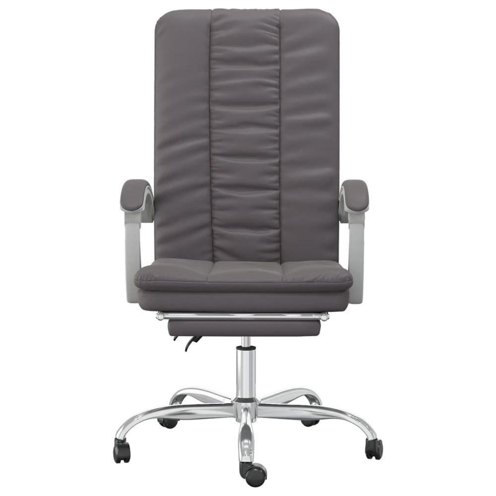 Reclining office chair, gray, faux leather