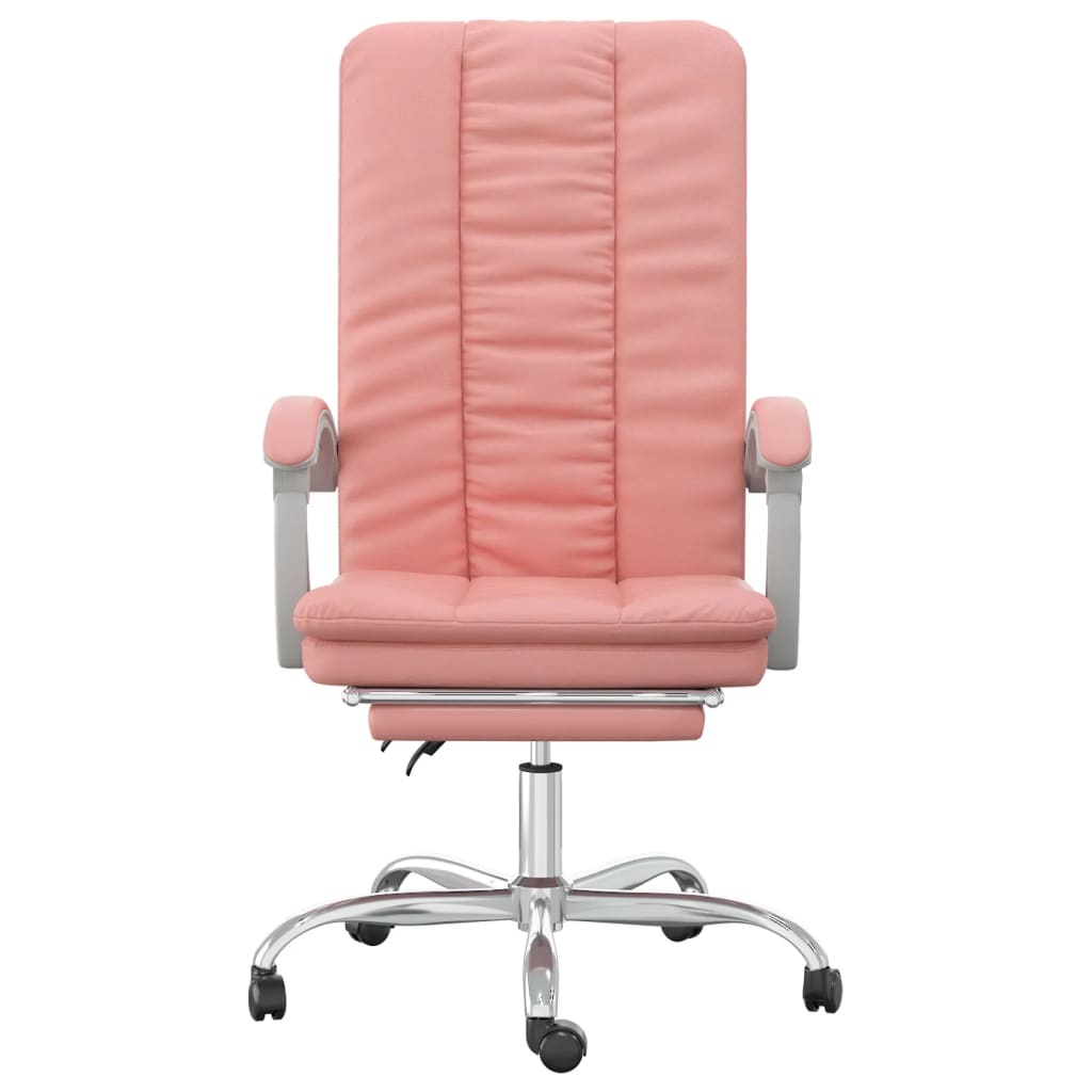 Reclining office chair, pink, artificial leather