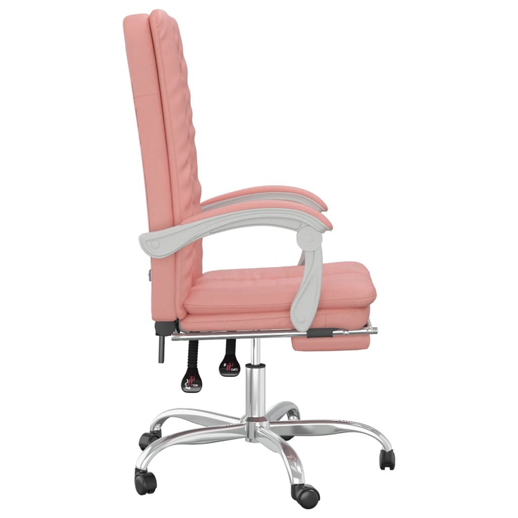 Reclining office chair, pink, artificial leather