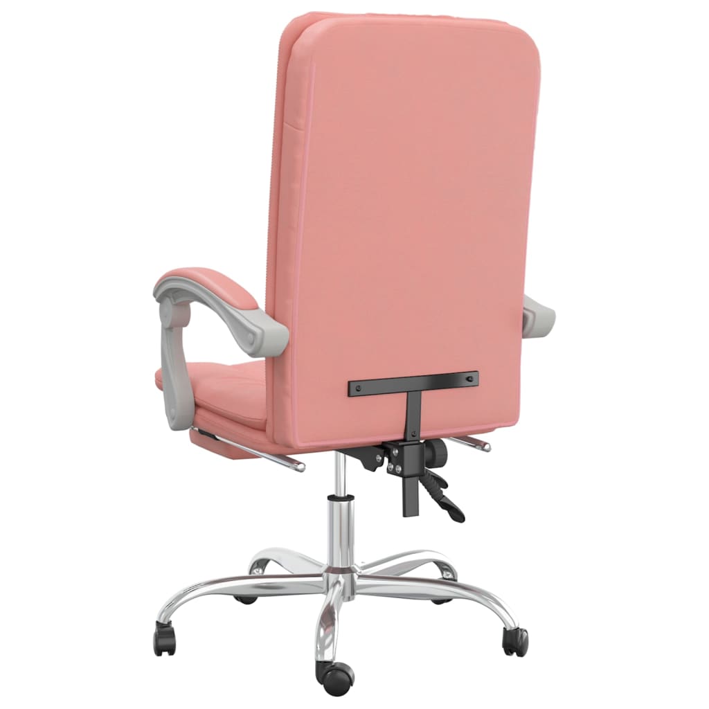 Reclining office chair, pink, artificial leather