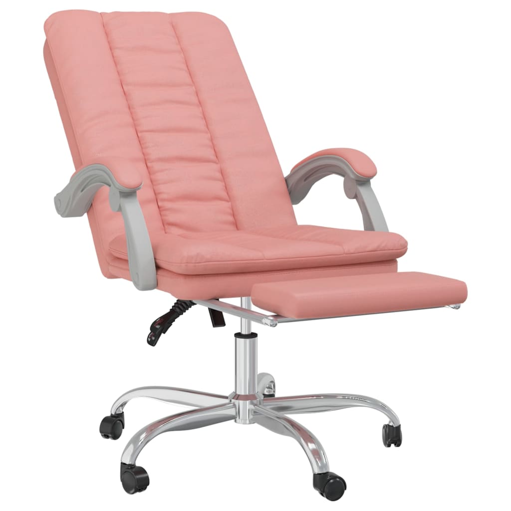 Reclining office chair, pink, artificial leather