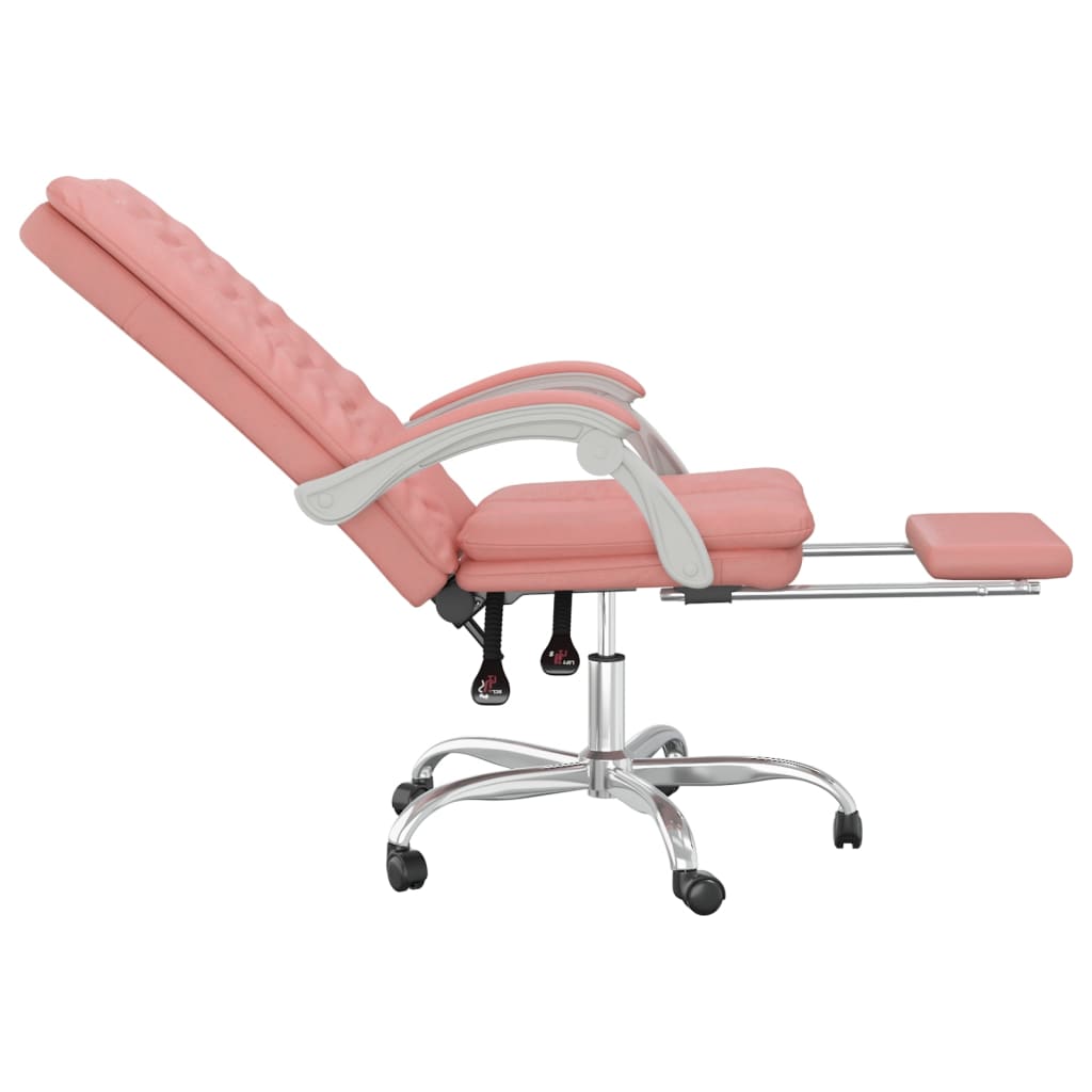 Reclining office chair, pink, artificial leather