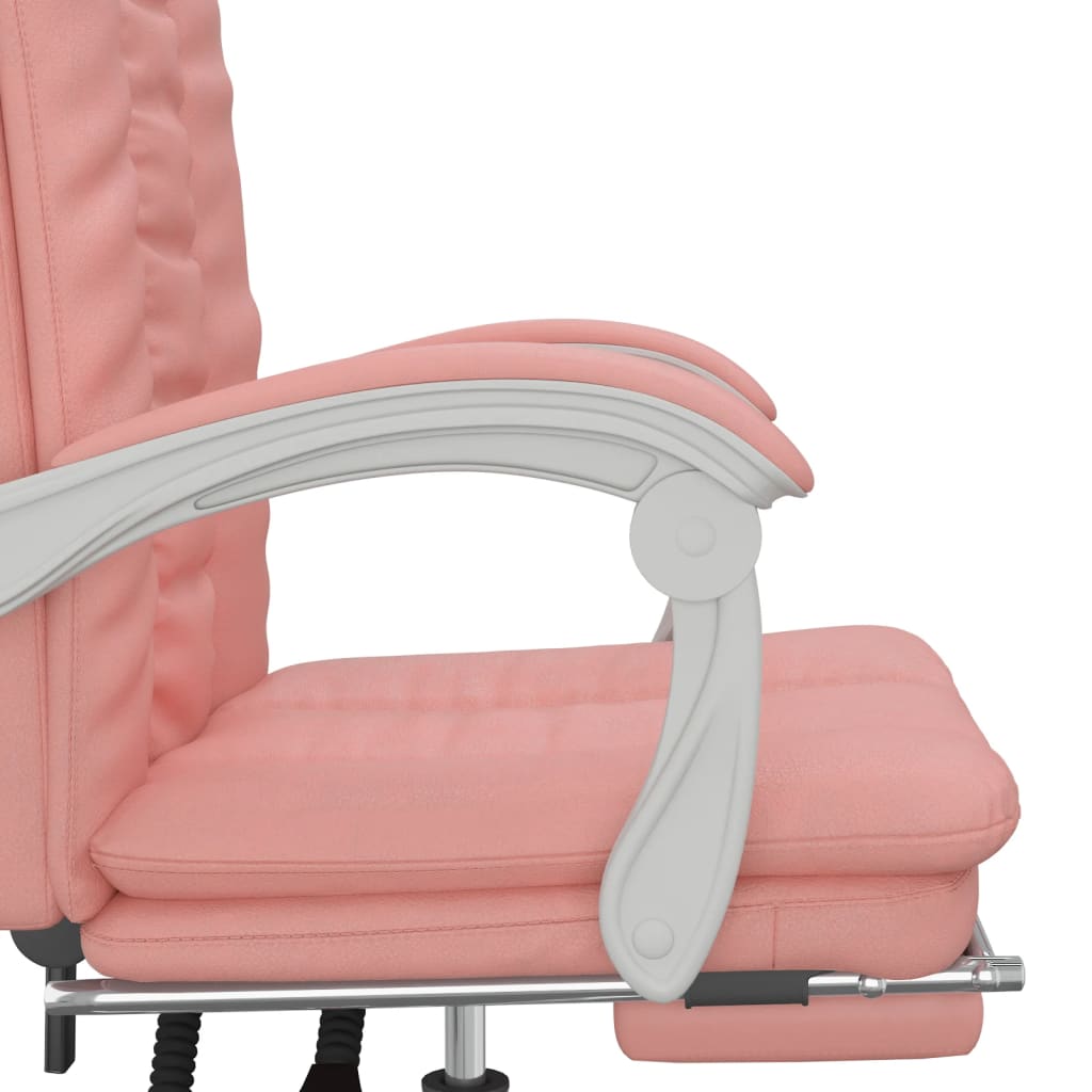 Reclining office chair, pink, artificial leather