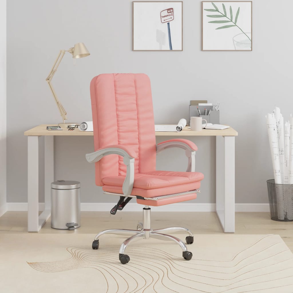 Reclining office chair, pink, artificial leather
