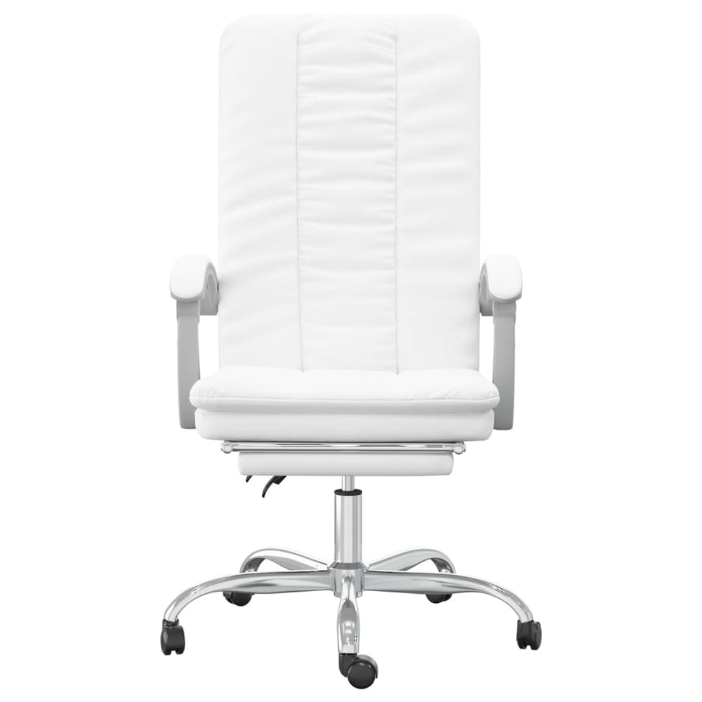 Reclining office chair, white, artificial leather