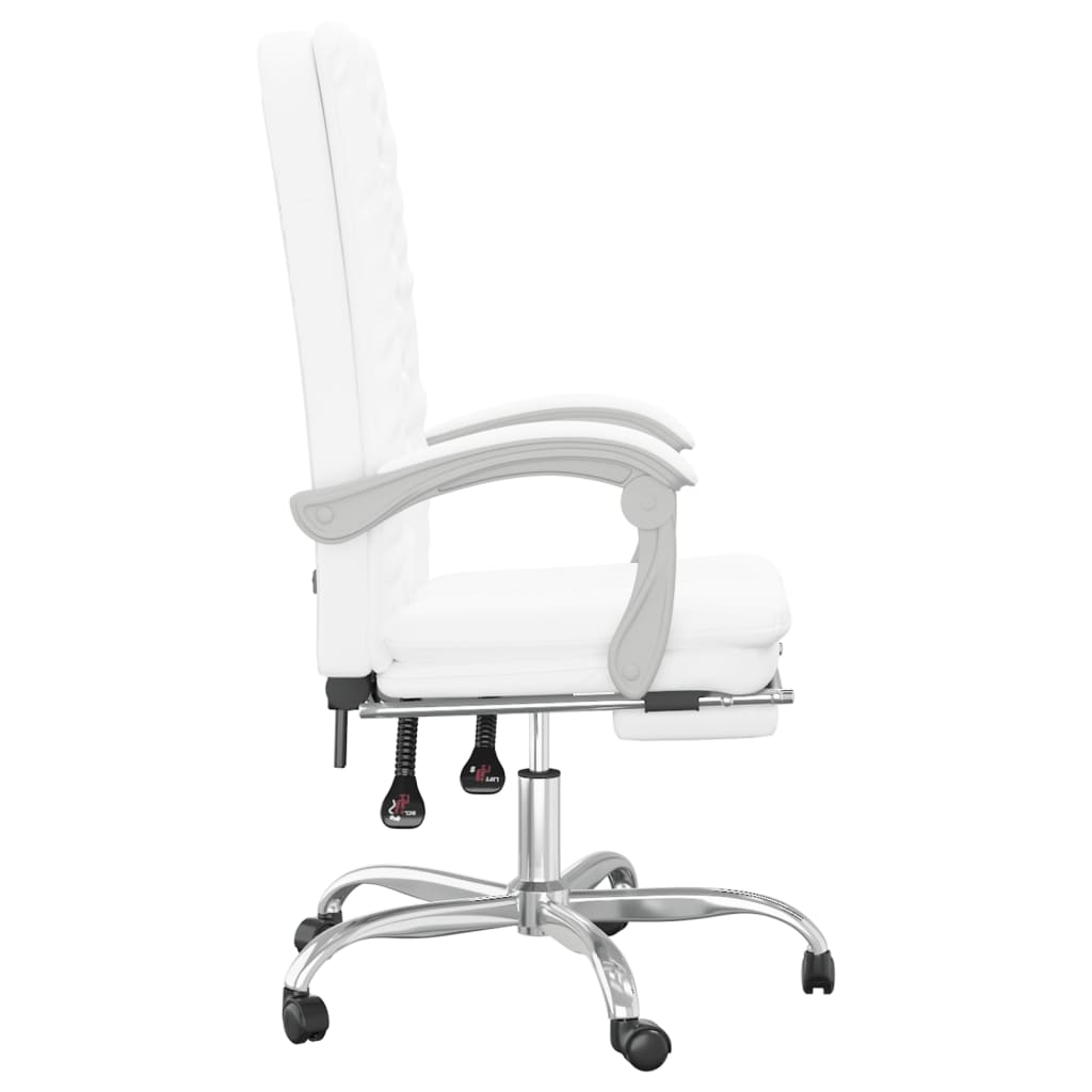 Reclining office chair, white, artificial leather