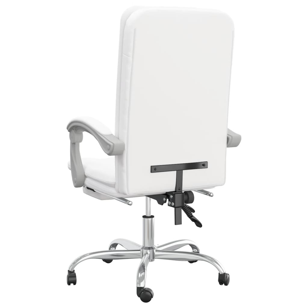 Reclining office chair, white, artificial leather