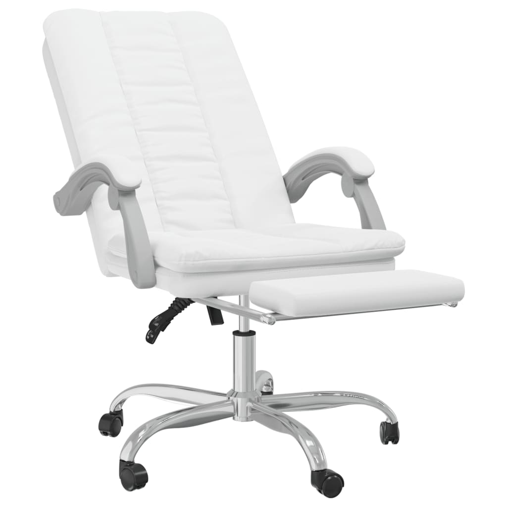 Reclining office chair, white, artificial leather