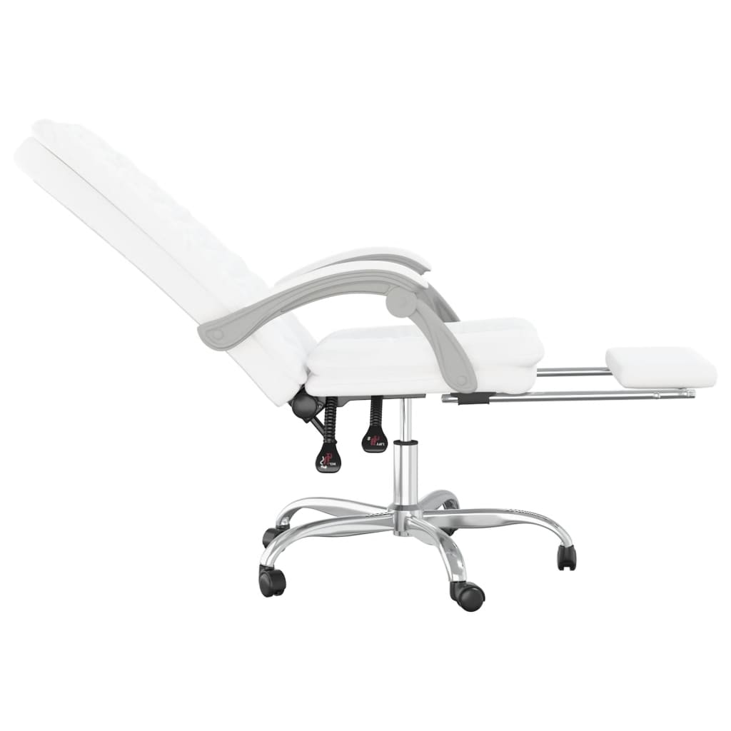 Reclining office chair, white, artificial leather