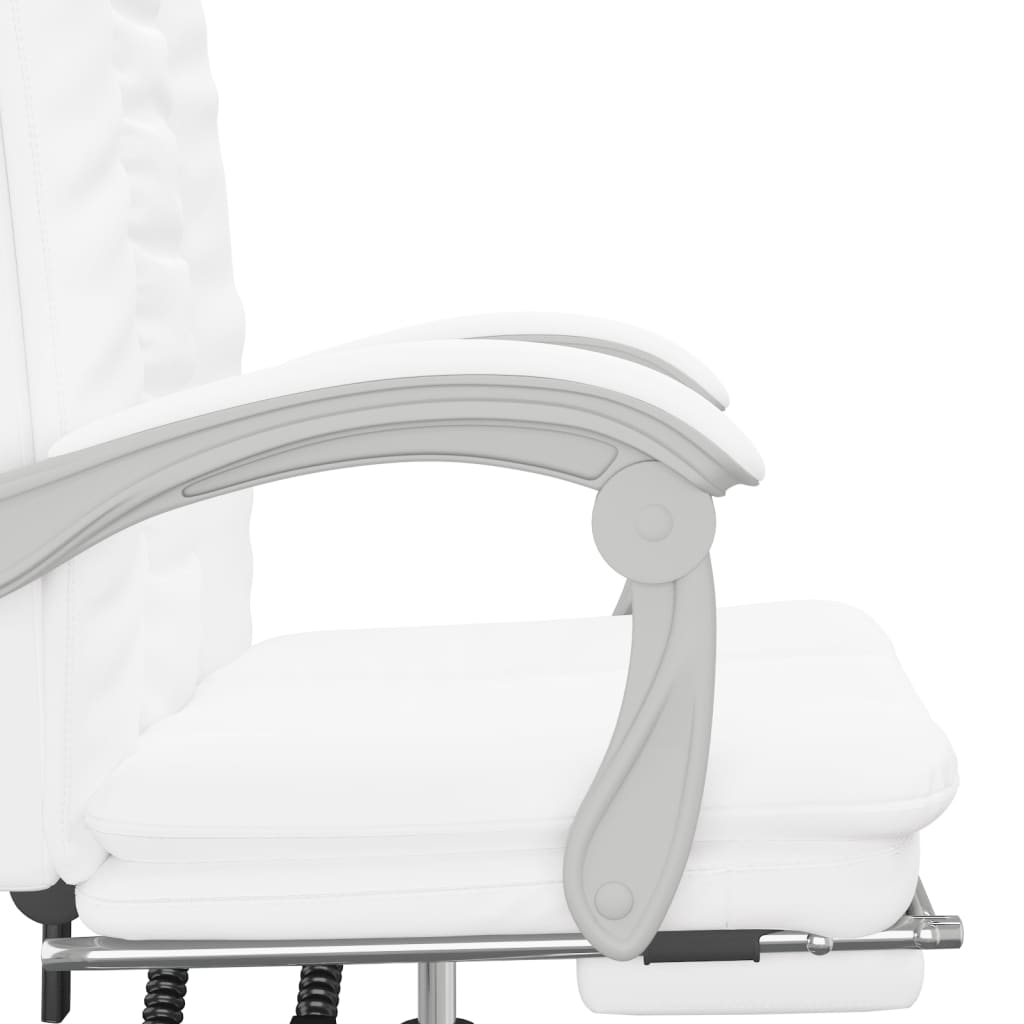 Reclining office chair, white, artificial leather