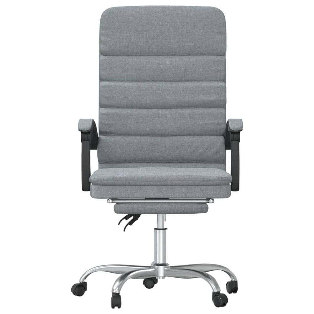 Reclining massage office chair, light grey, fabric