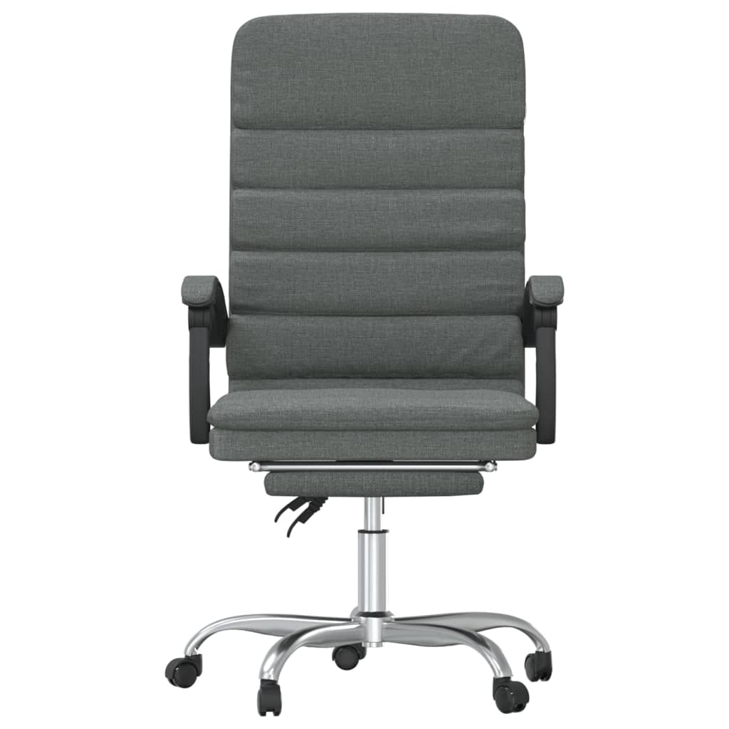 Reclining massage office chair, dark grey, fabric