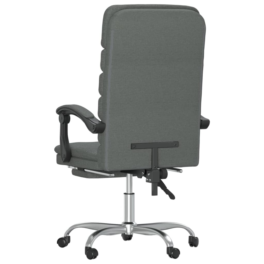 Reclining massage office chair, dark grey, fabric