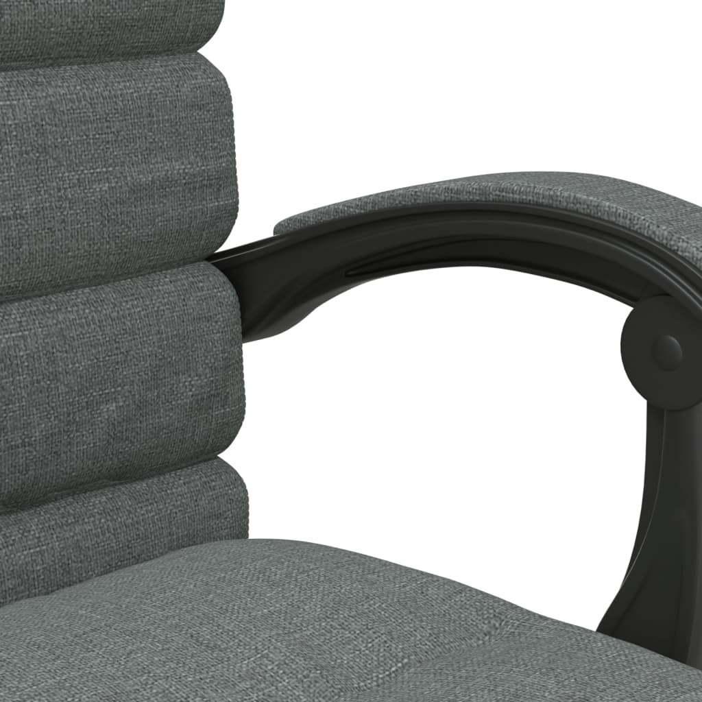 Reclining massage office chair, dark grey, fabric