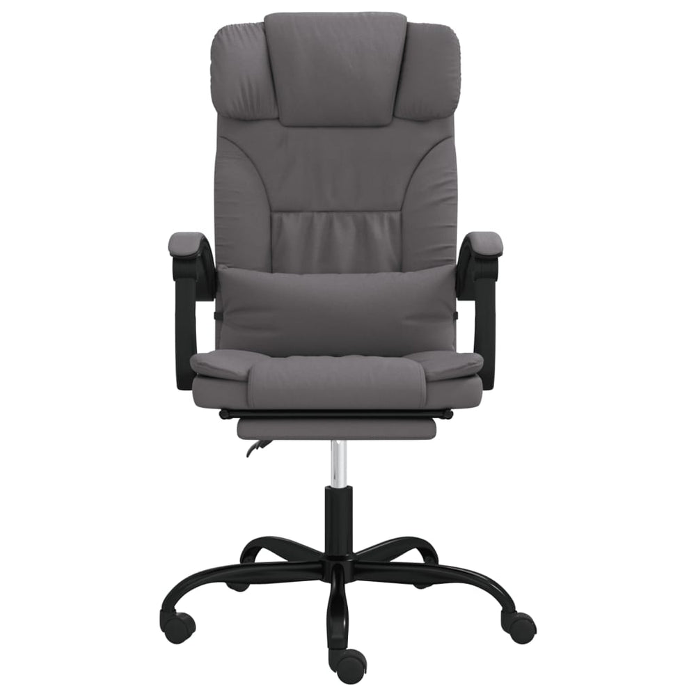 Reclining office chair, gray, faux leather