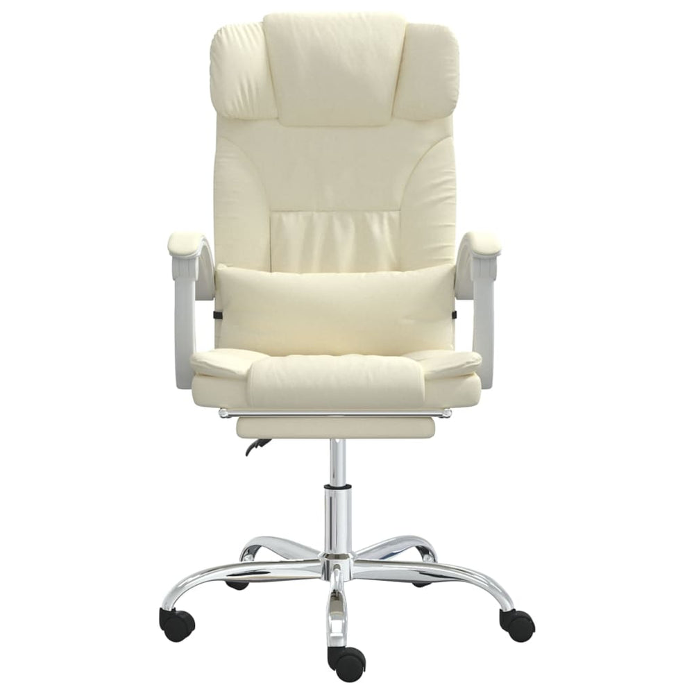 Reclining office chair, cream-colored, artificial leather