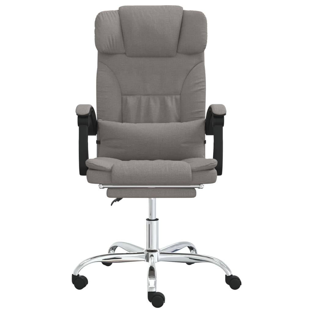 Reclining massage office chair, taupe, fabric
