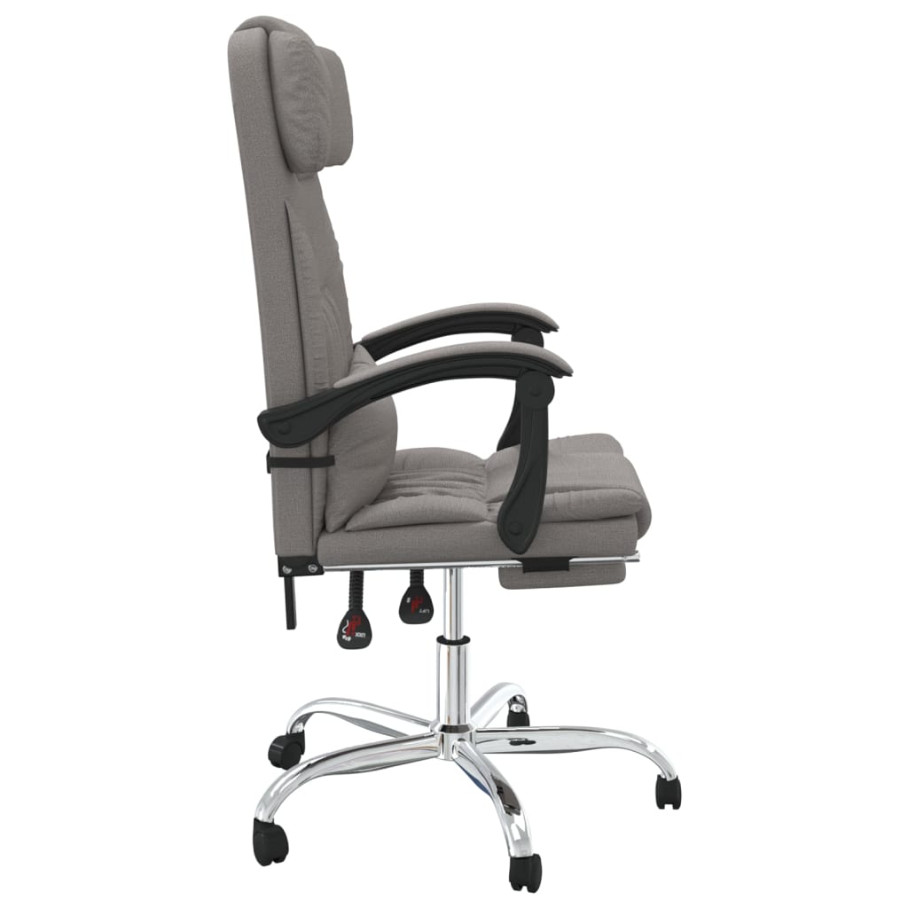 Reclining massage office chair, taupe, fabric