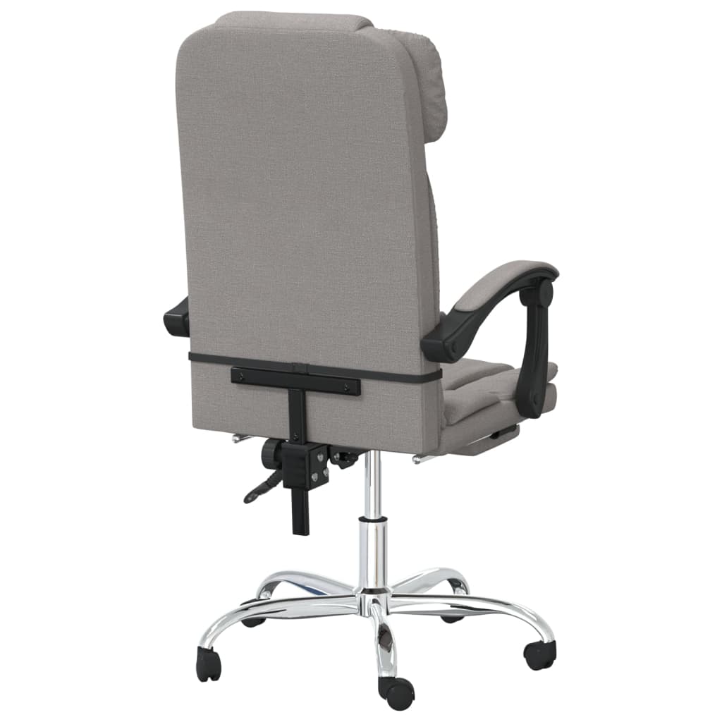 Reclining massage office chair, taupe, fabric