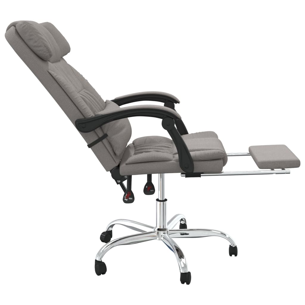 Reclining massage office chair, taupe, fabric