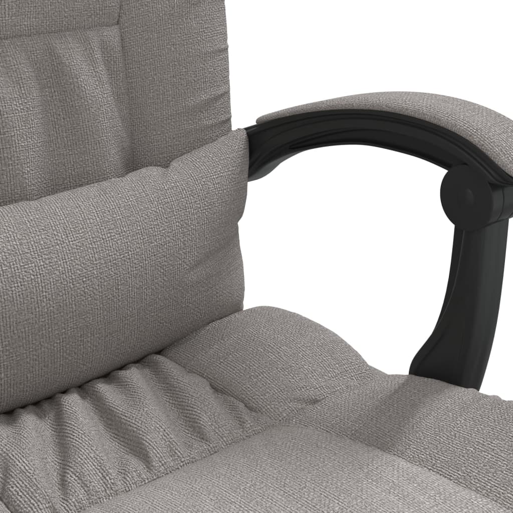 Reclining massage office chair, taupe, fabric