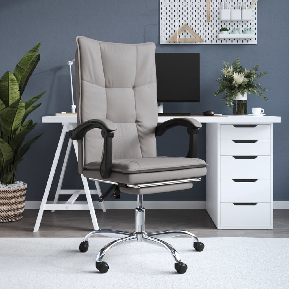 Reclining office chair, taupe, fabric