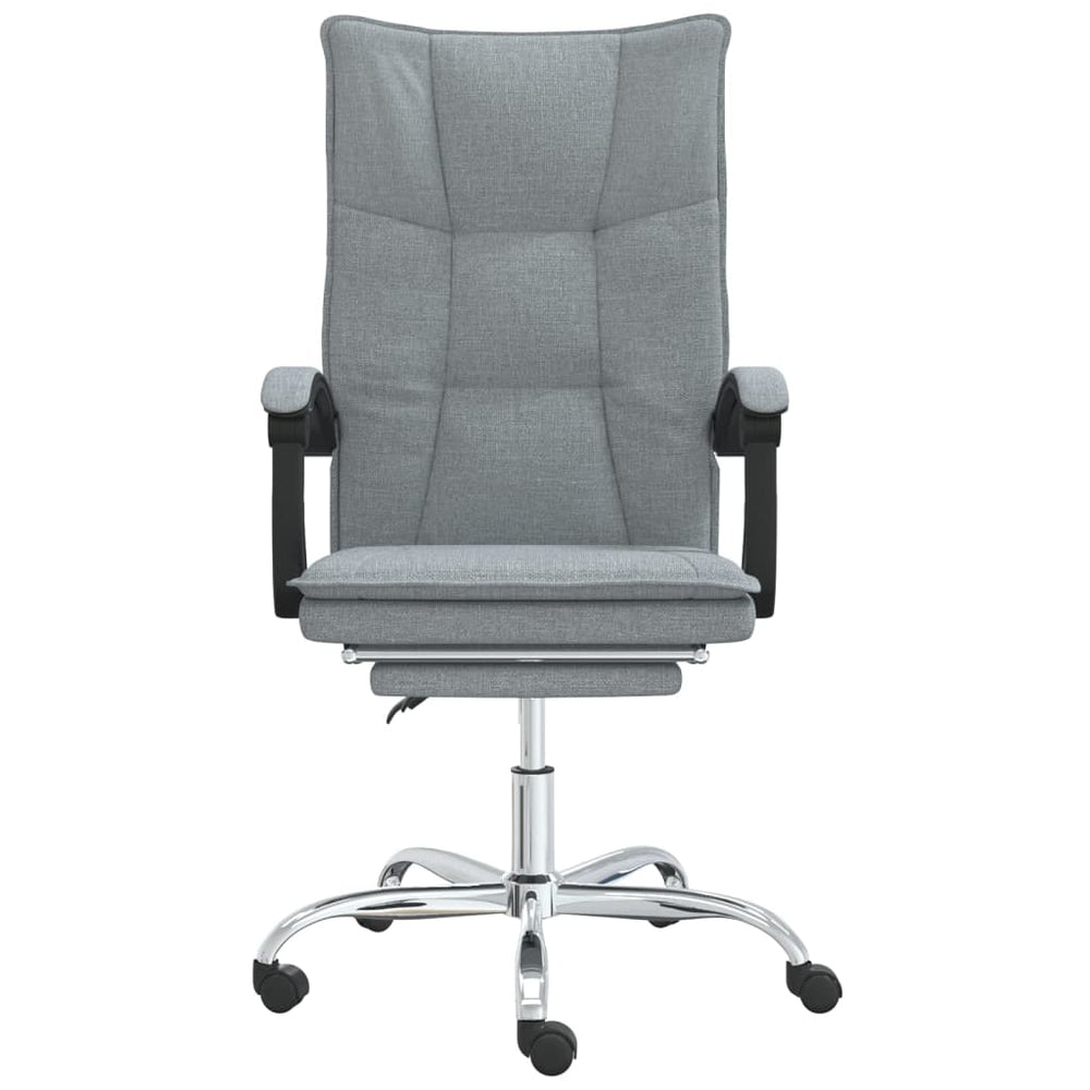 Reclining office chair, light gray, fabric
