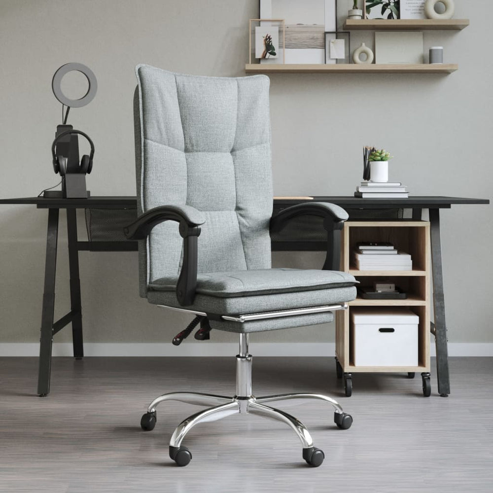 Reclining office chair, dark grey, fabric