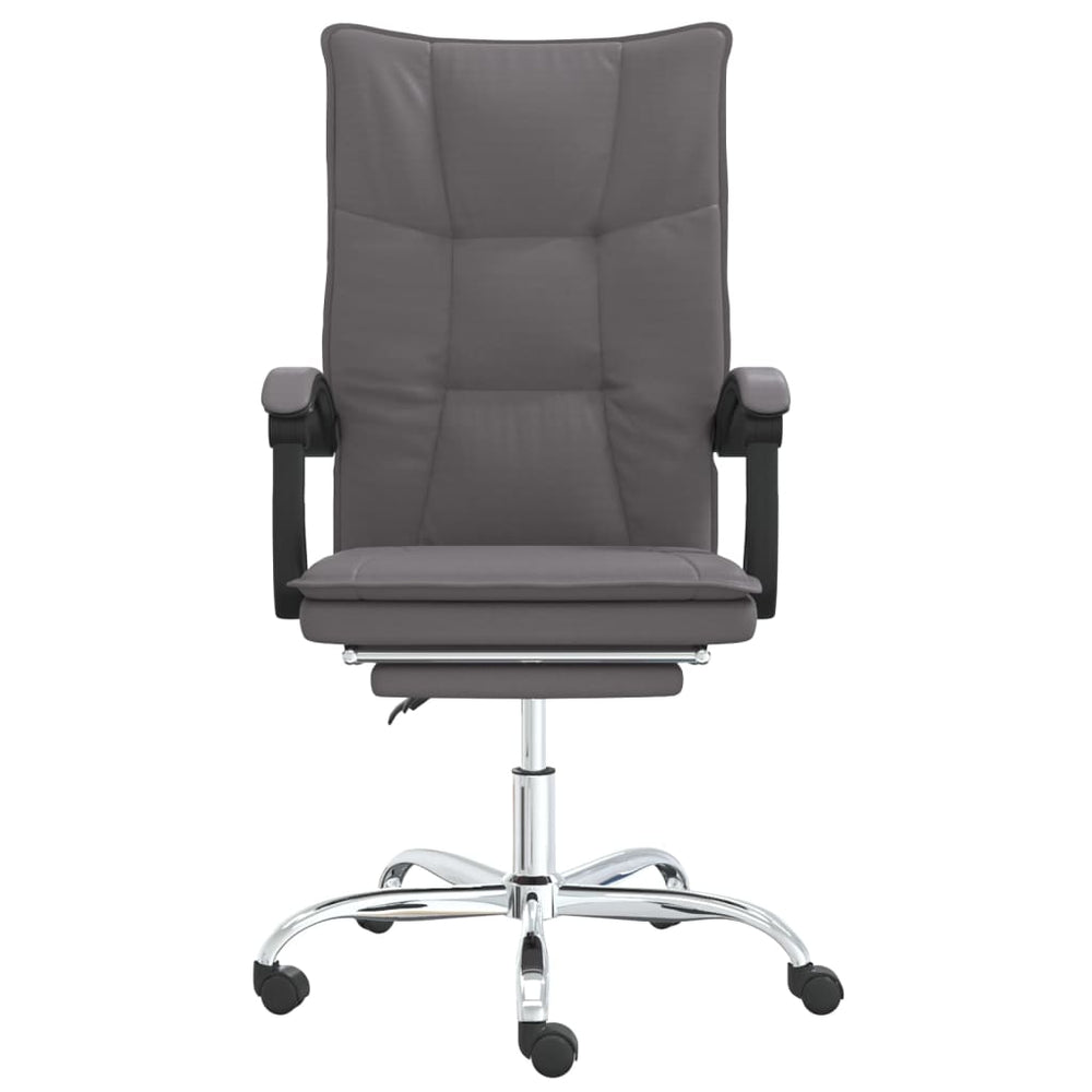 Reclining office chair, gray, faux leather