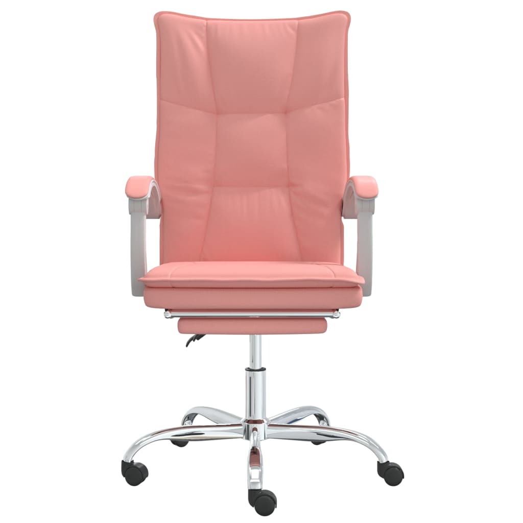 Reclining office chair, pink, artificial leather