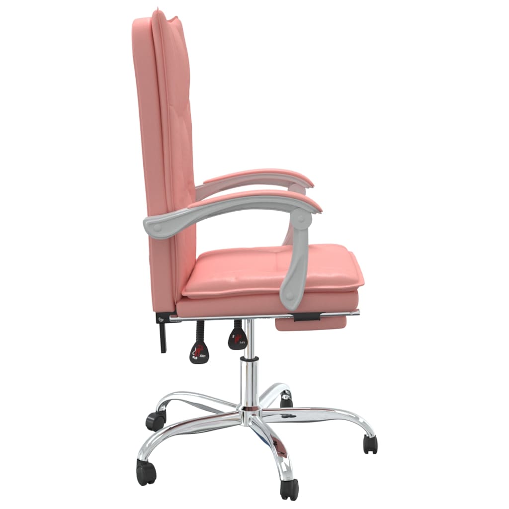 Reclining office chair, pink, artificial leather