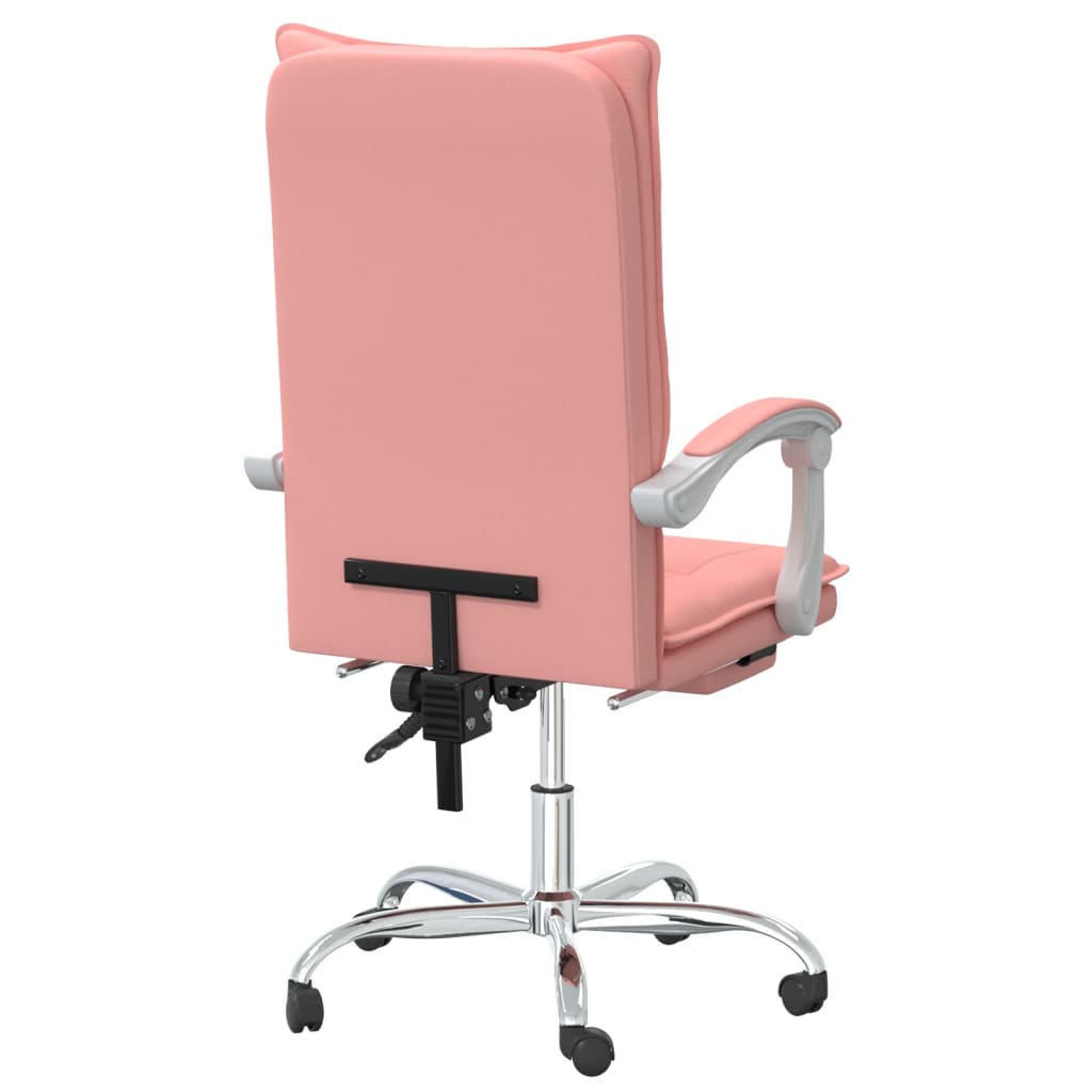 Reclining office chair, pink, artificial leather