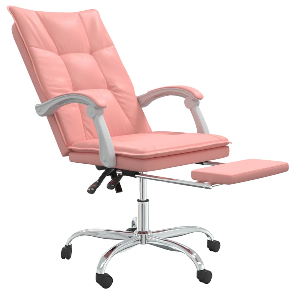 Reclining office chair, pink, artificial leather