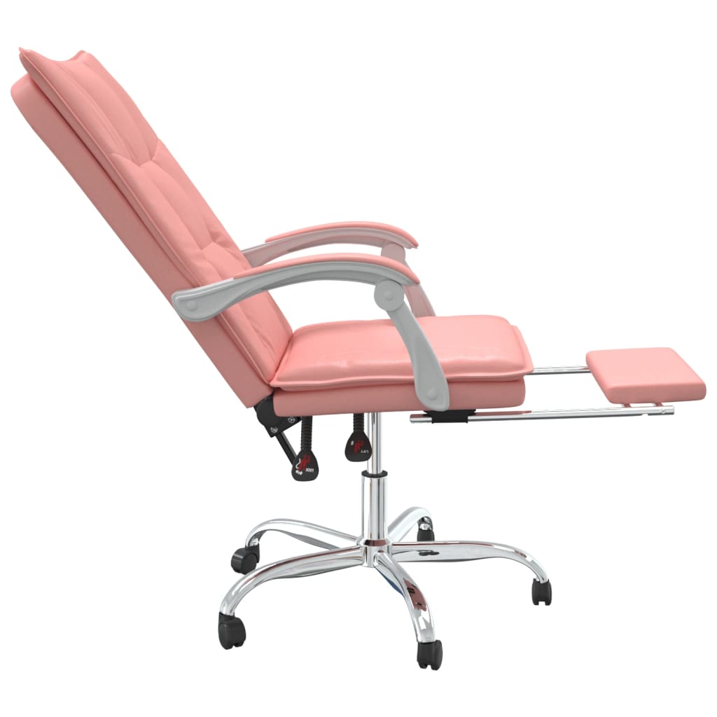 Reclining office chair, pink, artificial leather