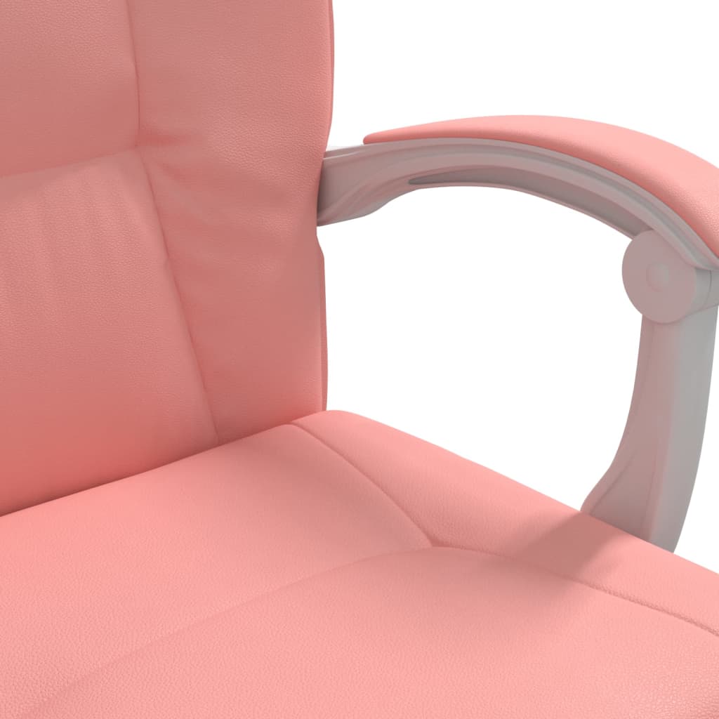 Reclining office chair, pink, artificial leather