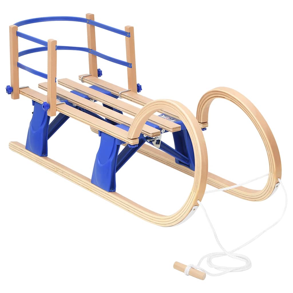 Folding sledge with backrest, 110cm, plywood