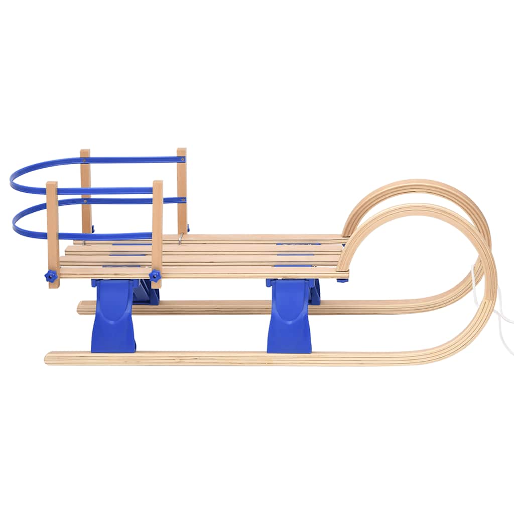 Folding sledge with backrest, 110cm, plywood