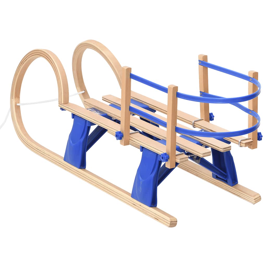 Folding sledge with backrest, 110cm, plywood