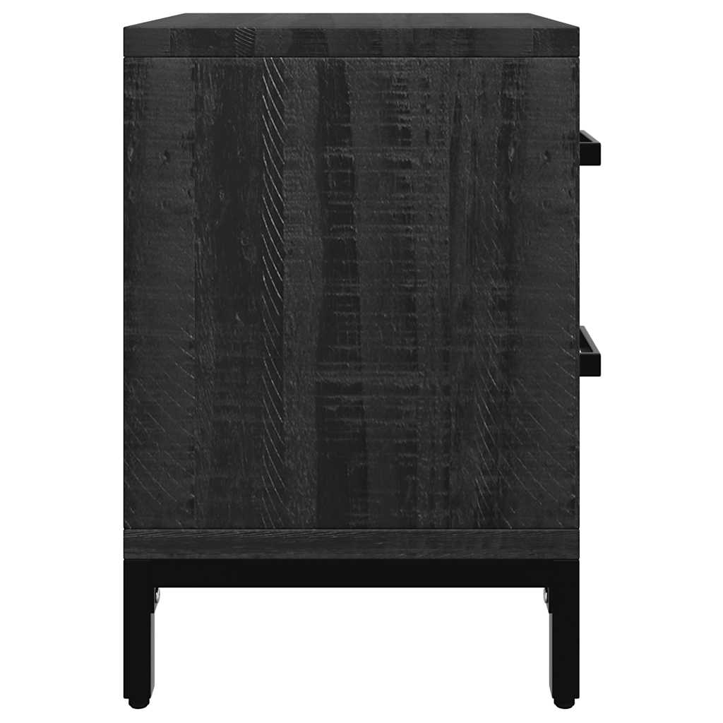 Bedside table, black, 36x30x45cm, solid pine