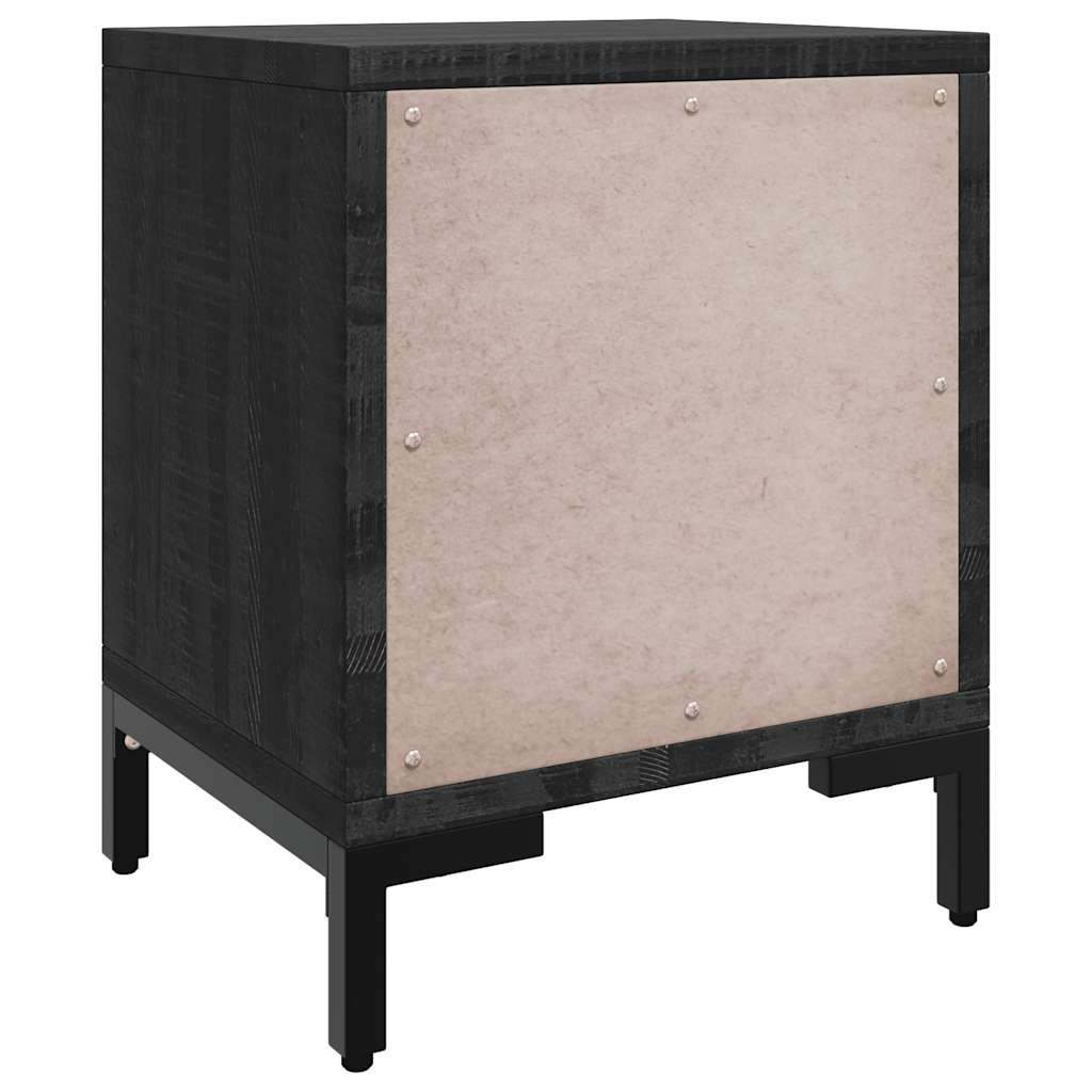 Bedside table, black, 36x30x45cm, solid pine