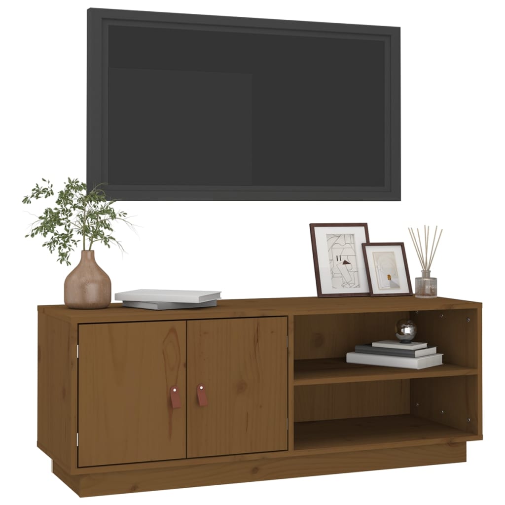 TV skapis, medus brūnā krāsā, 105x34x40cm, priede