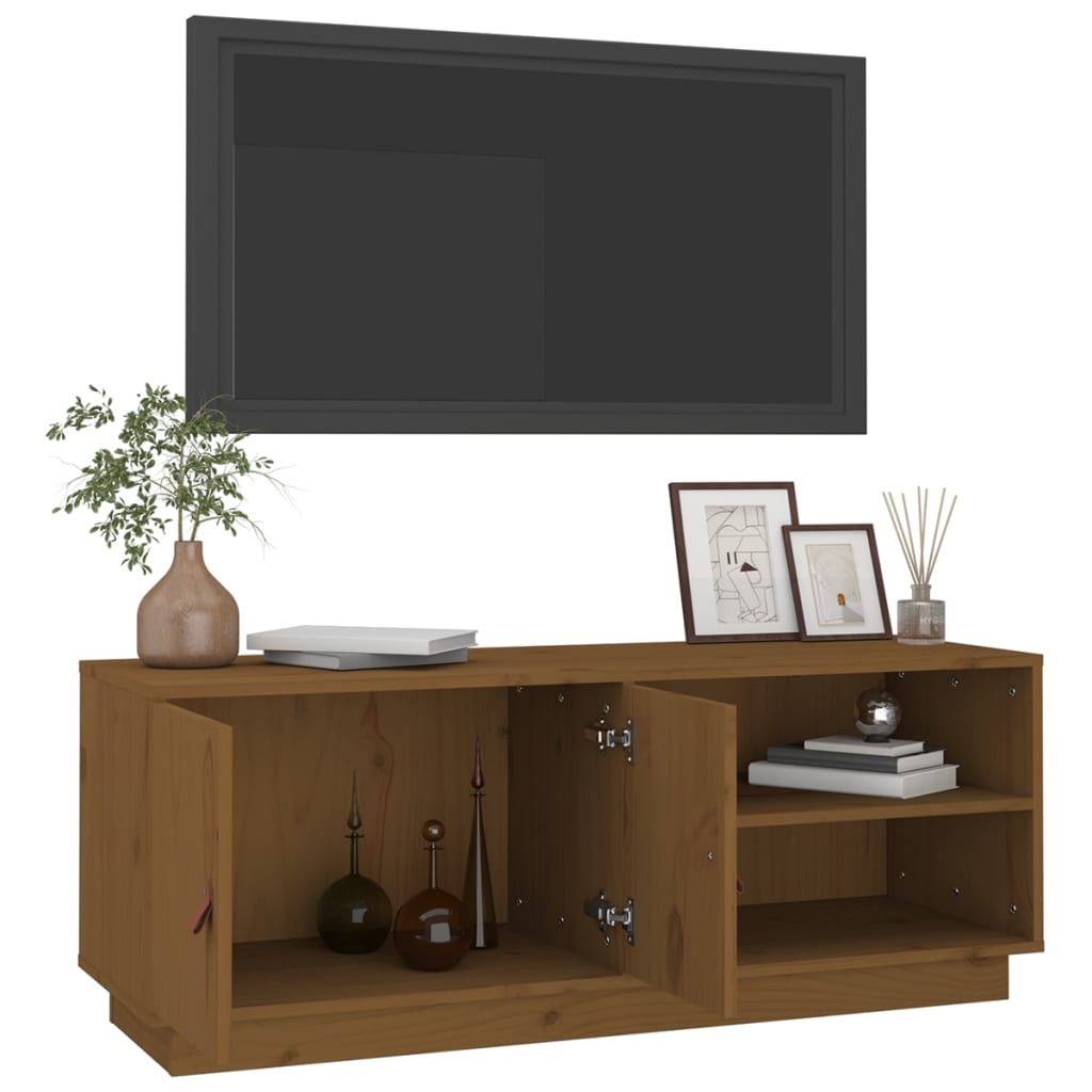 TV skapis, medus brūnā krāsā, 105x34x40cm, priede