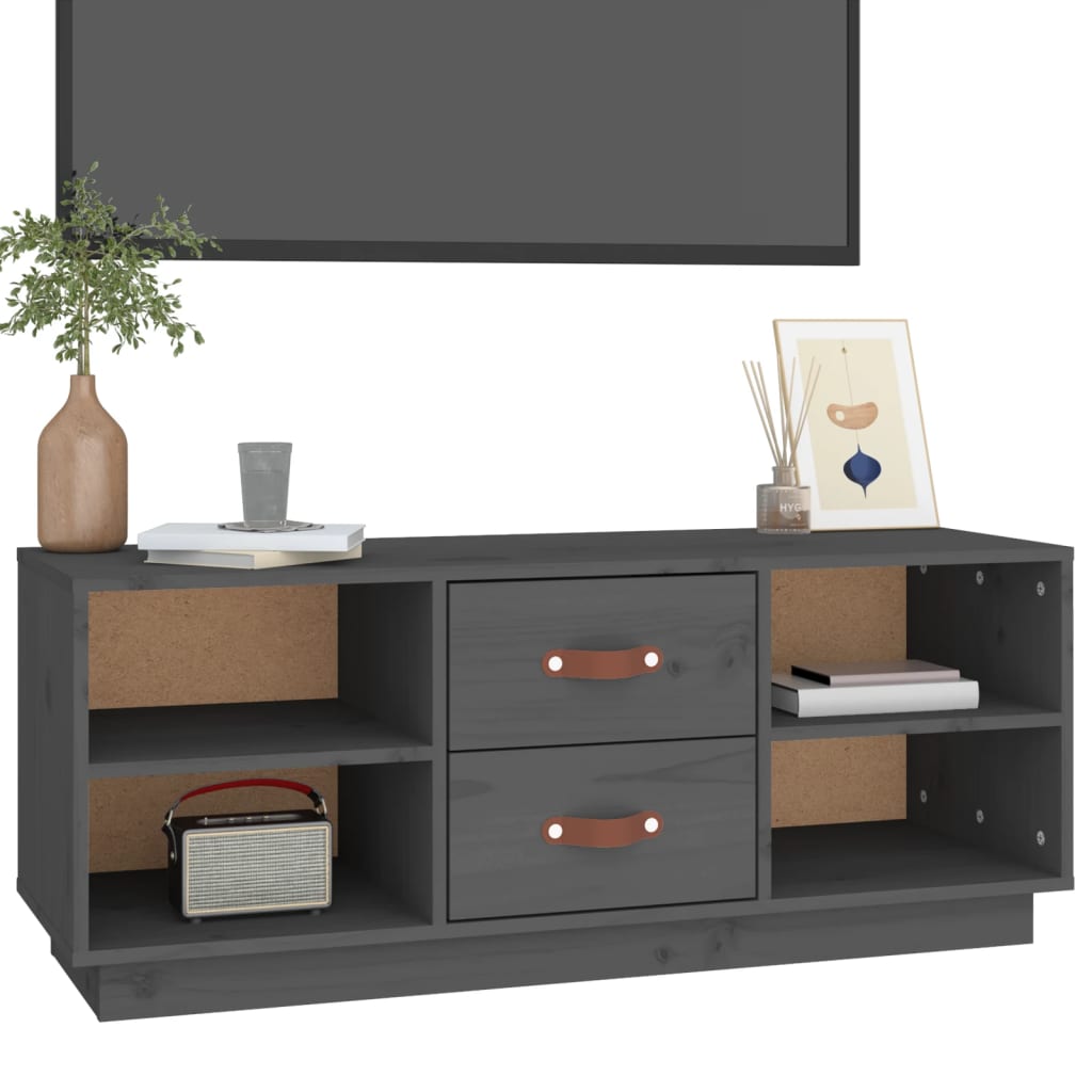 TV skapis, pelēks, 100x34x40cm, priedes masīvkoks