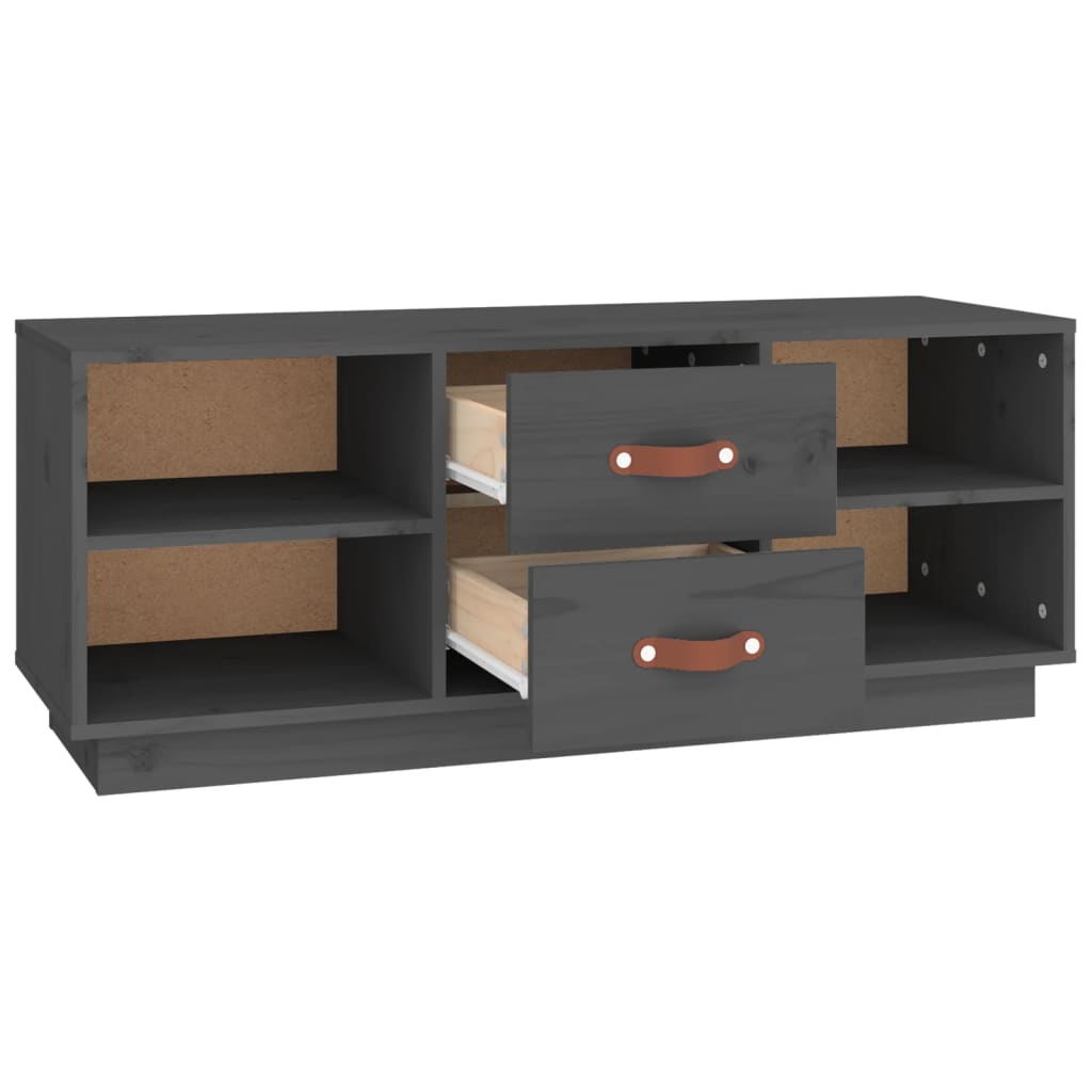 TV skapis, pelēks, 100x34x40cm, priedes masīvkoks